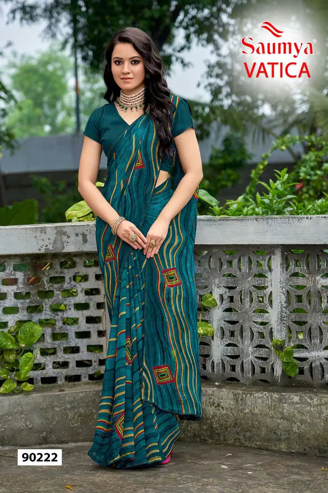 Vatica By Saumya Georgette Printed Daily Wear Saree Wholesale Shop In Surat